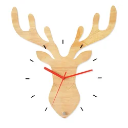 wholesale modern fancy decorative animal wood craft frame deer head shaped wall clock