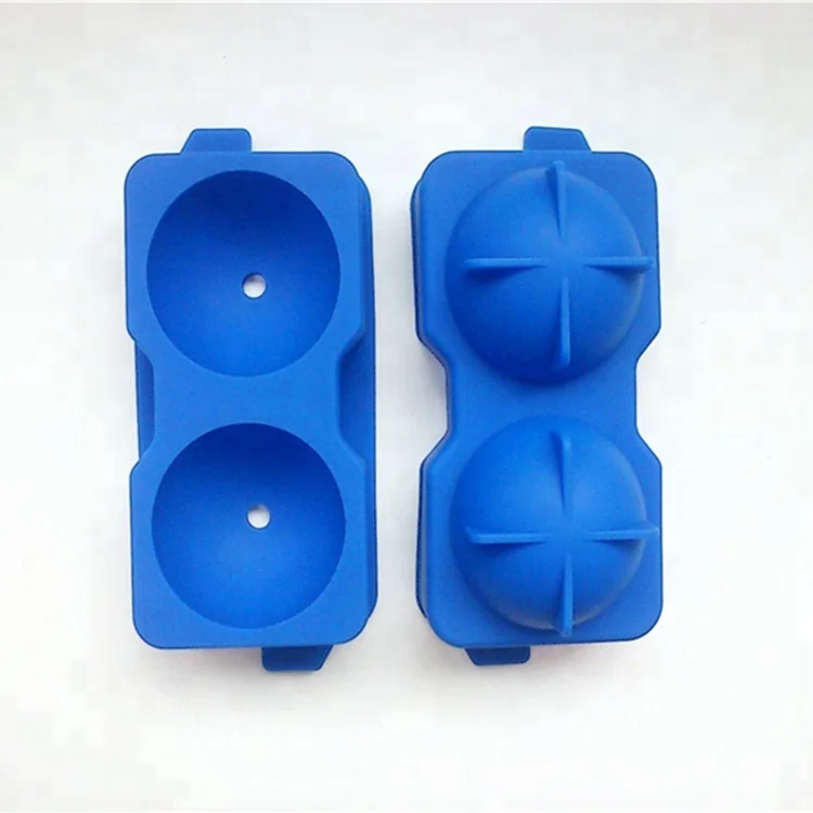 Silicone Sphere Mold Ice ball Maker 2 Cavity Silicone Large Ice Cube Balls 3D Ball Silicone Ice Cube Mold Tray