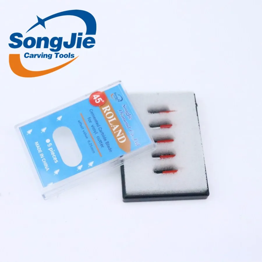 5 Pcs 45 Degree Roland Cutting Plotter Blade and 1 pc Roland Vinyl Cutter Blade Holder