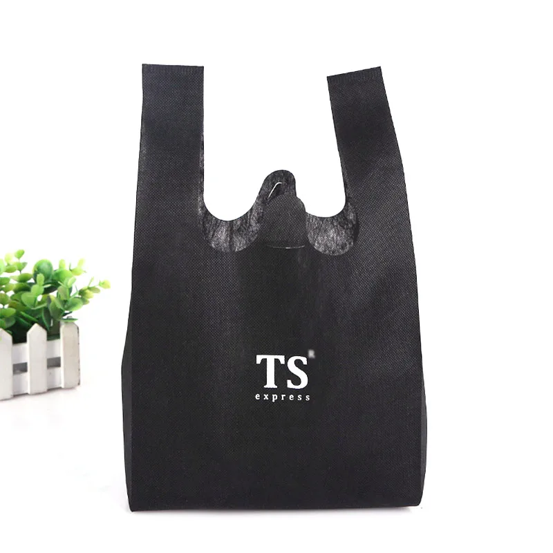 Colorful logo printed non woven t shirt bags image non woven bag for shopping