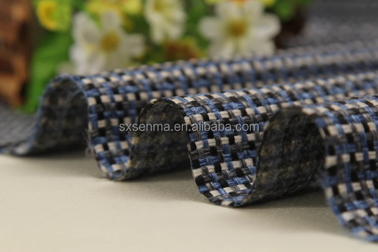 
New products yarn dyed plaid check linen pillow fabric for sofa furniture 