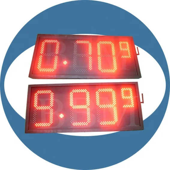 Service station 12 inch led gas price sign