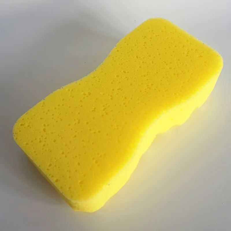 Wholesale High Absorbent Auto Care Jumbo wave Yellow 8-Character Car Wash Sponge