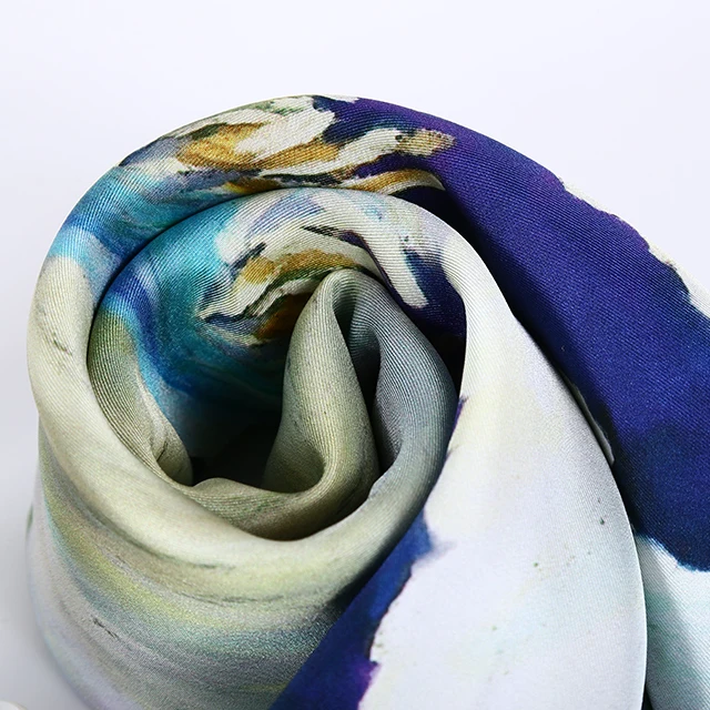 Factory wholesale scarf hand made new design digital printing style silk scarf