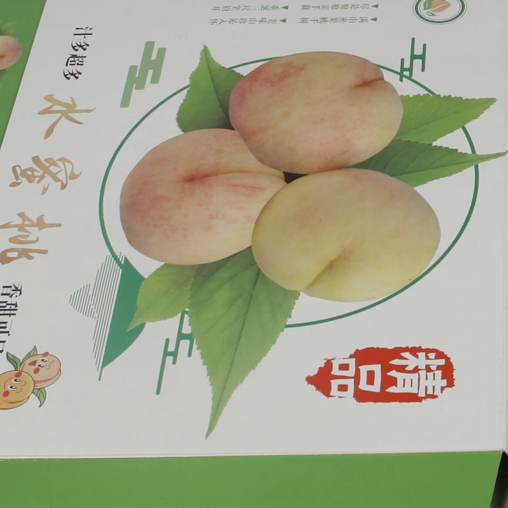 Forest packing gift fruit box with handle honey peach packaging tray