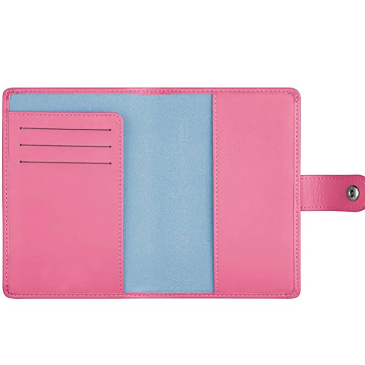
hotsale christmas rfid blocking leather travel passport cover Pink passport wallet card holders 