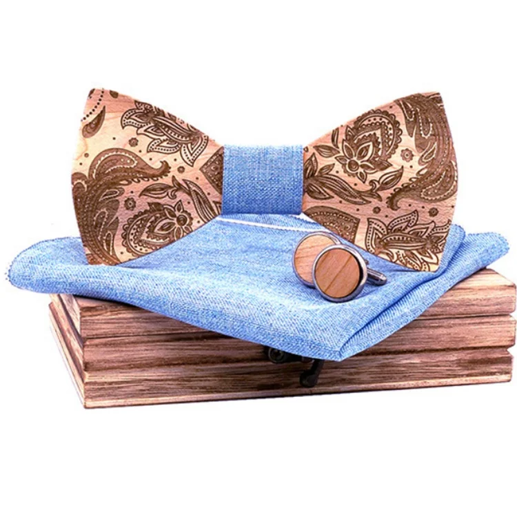 3D Резные мужские свадебные деревянные галстуки-бабочки для футболки