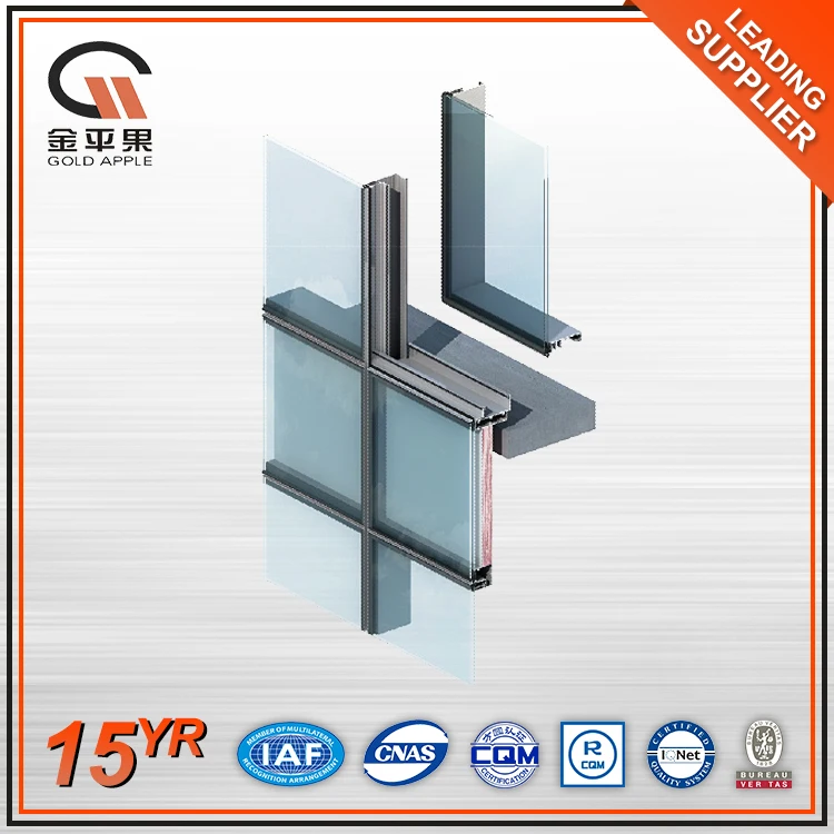 Great aluminum extrusion curtain wall profile curtain wall profile  in construction