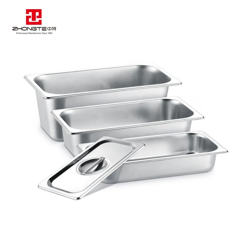 zhongte Commercial kitchen equipment dining serving buffet chaffing pans meat gastronorm stainless steel food warmer steam table
