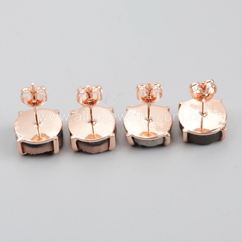 2020 Wholesale Fashion Custom Rose Gold druzy jewelry stud earrings for women