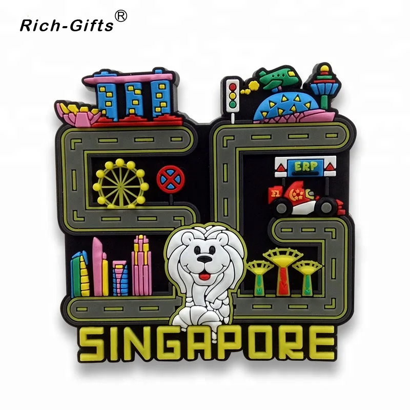 Personalized customization New Products Custom Singapore Souvenir Fridge Magnets