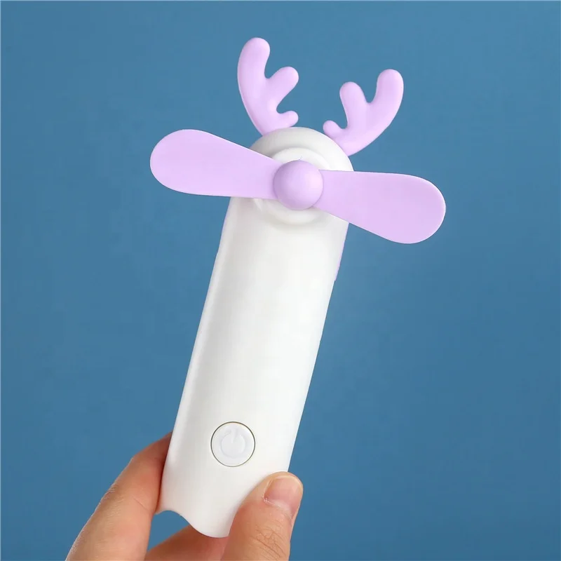 
Creative antler usb charging mini handheld fan office desktop outdoor portable small fan 