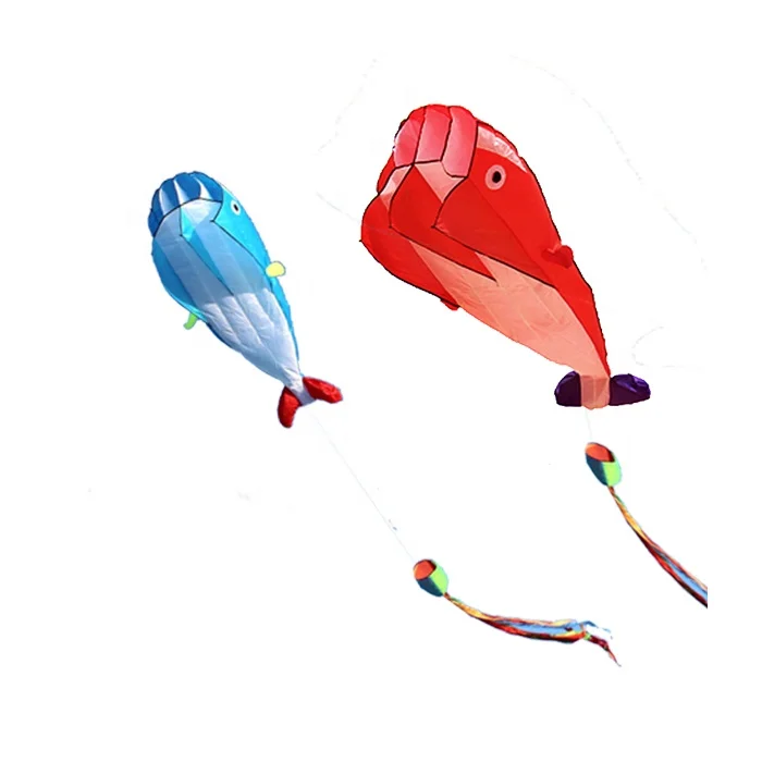 Chinese easy flying single line ripstop polyester 2m large no frame soft 3D whale inflatable beach power kite for sale