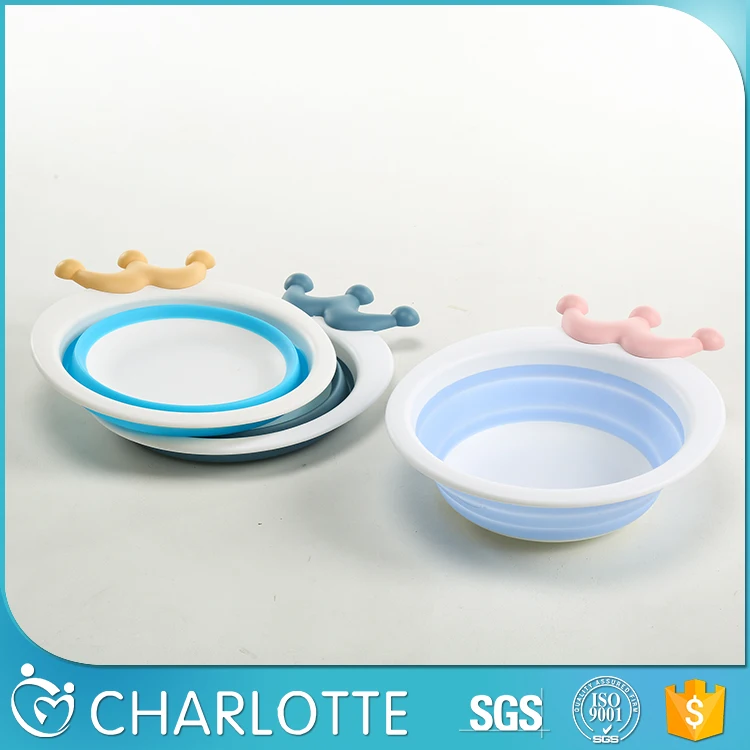 
free sample durable new material children folding plastic washbasin hand wash 
