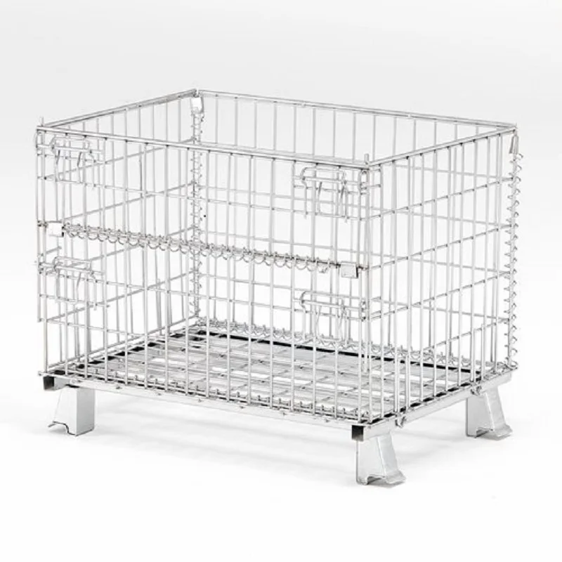 industrial stackable storage cold-rolled steel wire mesh container