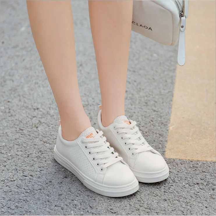 2019 Summer Breathable Popular Women White Shoes Students Casual Flat Shoes