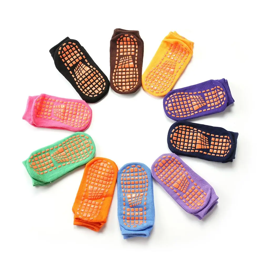 Free Samples Stock Wholesale little boy school girl cotton crew socks for children and kids Trampoline socks