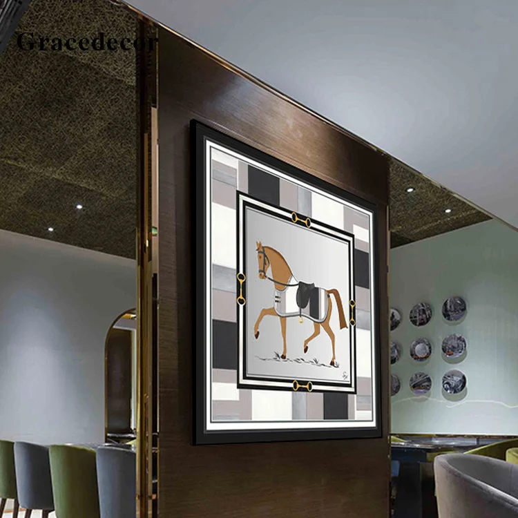 Wholesale Folk Art Painting Designs Horse Wall Art Horse Photo Art