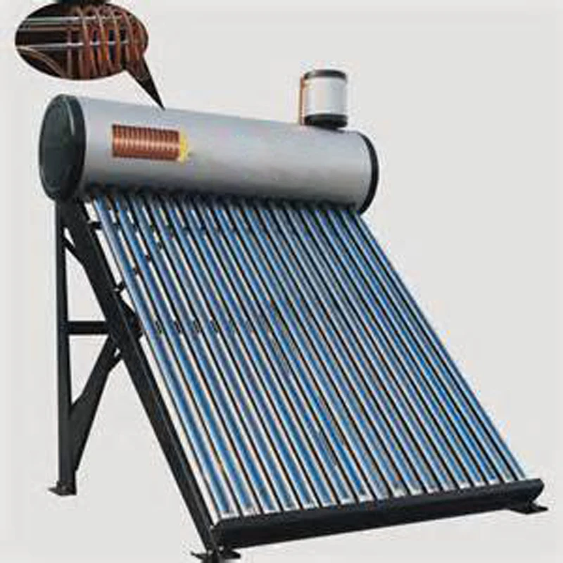 Copper Coil Evacuated Tube Solar Water Heater with Pre-Heating Stainless Steel Frame for Swimming Pool Roof Installation
