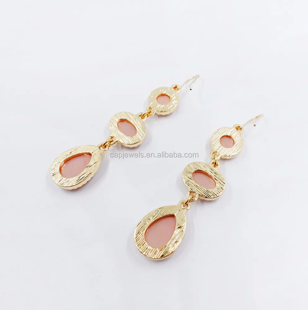 
Fashionable jewelry pink cat eye stones drop earring for women 
