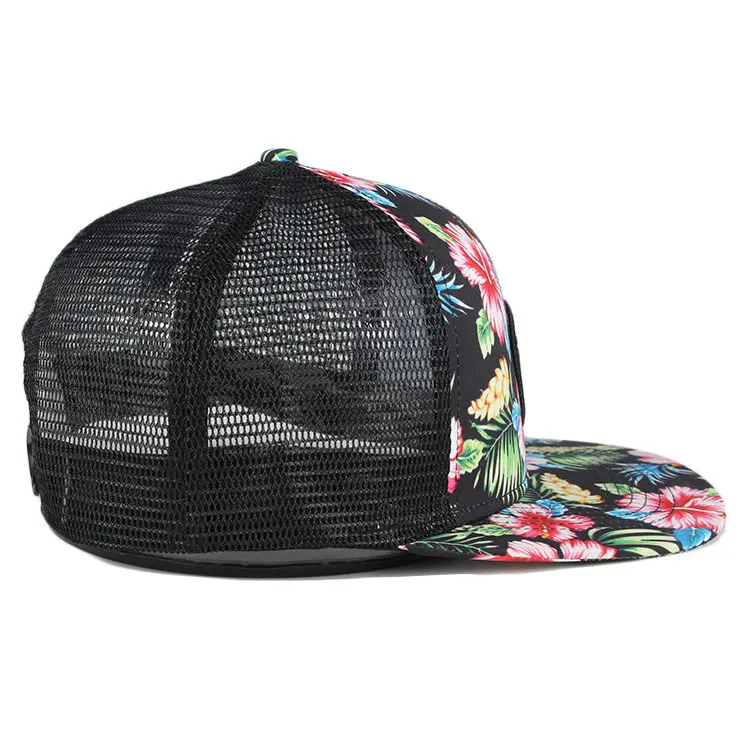 Wholesale Custom Printed Trucker Cap Cheap Snapback Trucker Cap Hat Blank Flat Bill Trucker Cap