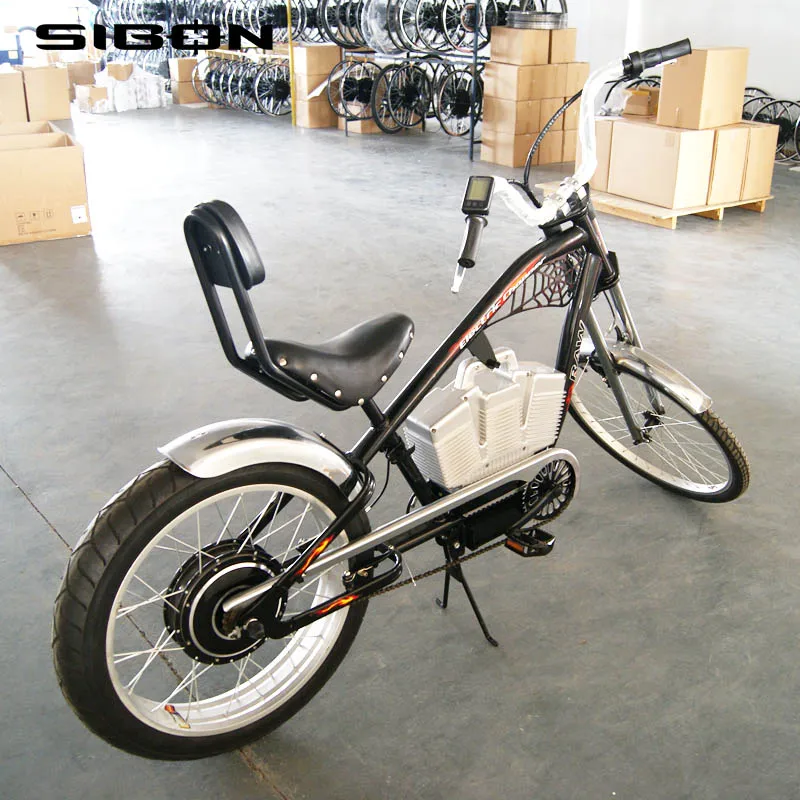SIBON 36 в 500 Вт бесщеточный двигатель литиевая батарея толстые шины черный взрослый Электрический велосипед чоппер