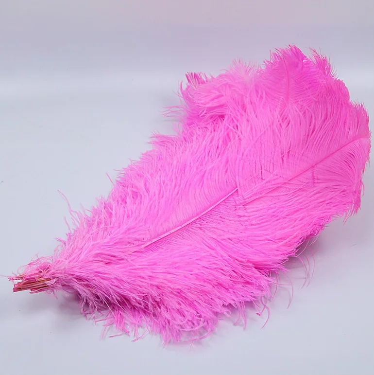 Wholesale Factory Price 24-26in/60-65cm Baby Pink Ostrich Plume Dyed Pattern Feathers for Carnival Costumes