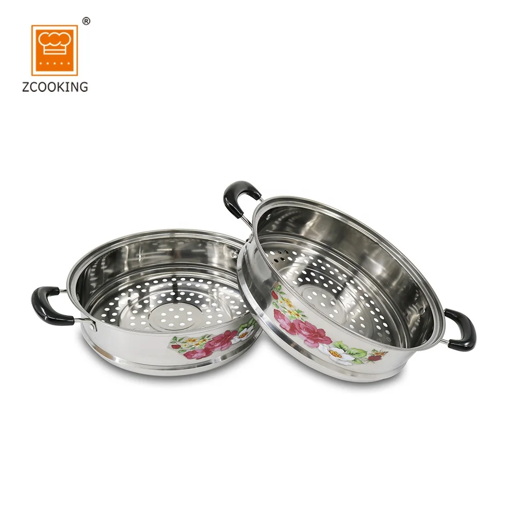 Flower Cooking Pot Set 4layer Stainless Steel 30cm Cookware Sets Mirror Polishing Inside & Outside Single Bottom Visible Lid