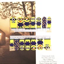 Cute Minions Nail Arts Sticker 14 pcs set Waterproof Nail Decal Art Sticker Gel Polish Manicure