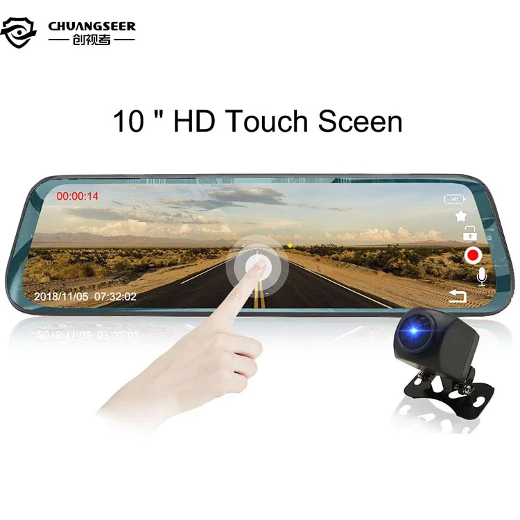 Full Hd 1080P Screen 10 Inch Car Dvr Rear View Mirror Camera Dash Camera