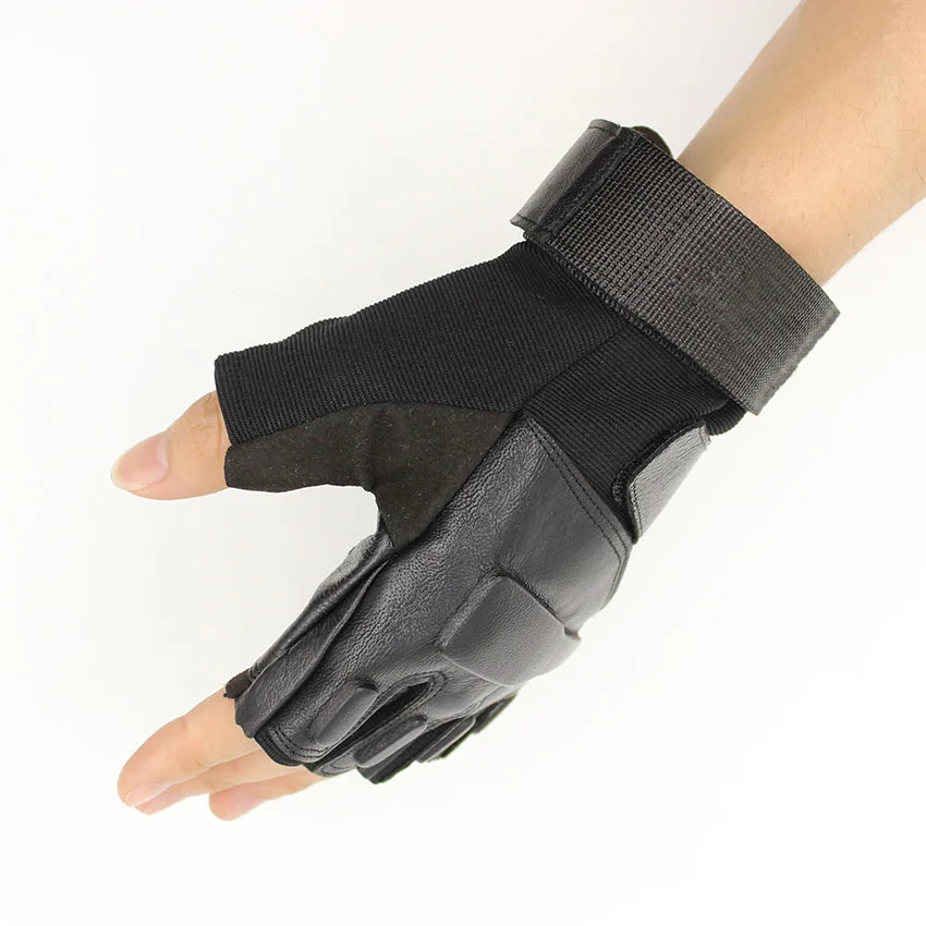 
Black Genuine Leather Goat Skin Tactical Military Shooting Airsoft Cycling Outdoor Army Gloves 