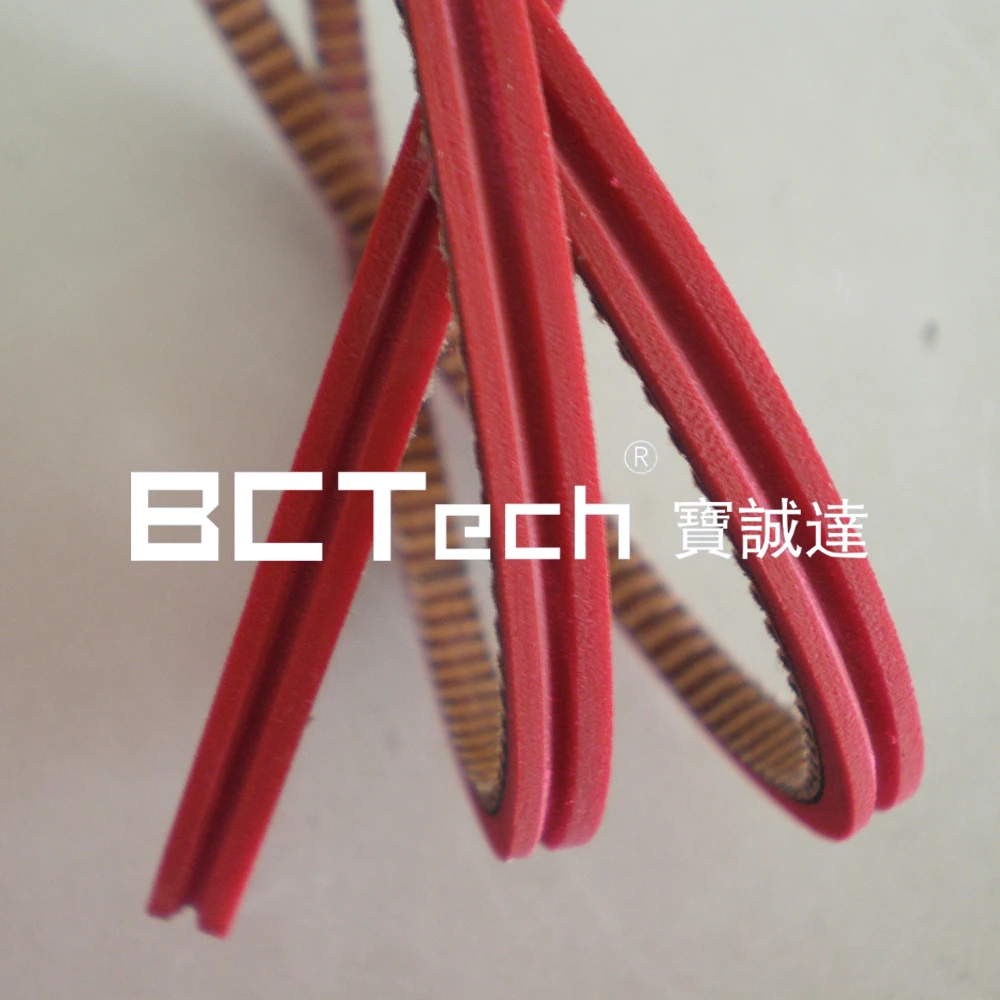 Rubber V-belt/red rubber coated v belt made in china