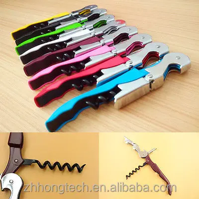 Stainless Plastic Wine Screw Corkscrew Opener Professional Double Hinge Waiters Wine Bottle Beer Cap Opener