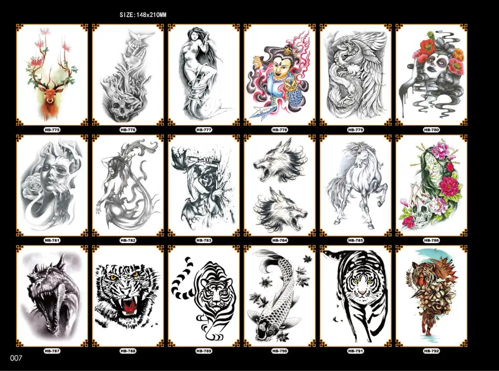 
Tiger Body Temporary Glitter Sticker Tattoo For Men 