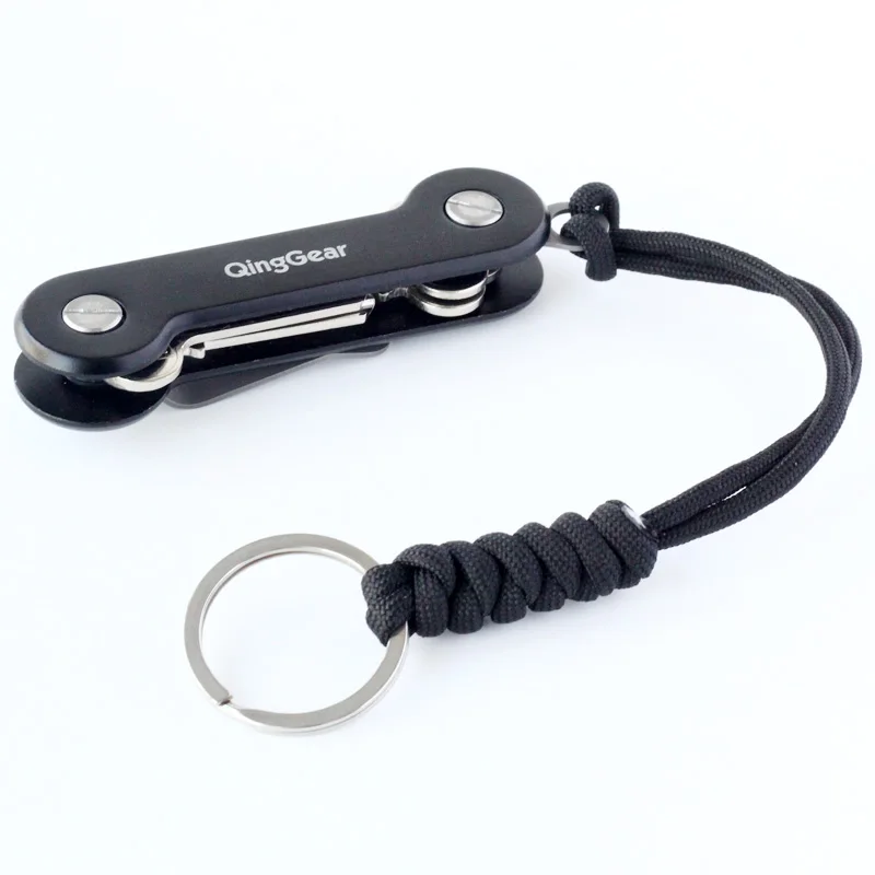 QingGear Handmade Nylon Rope Braided Tactical Knife Gear Lanyard with Keyring Survival Keychain Lanyards Cord