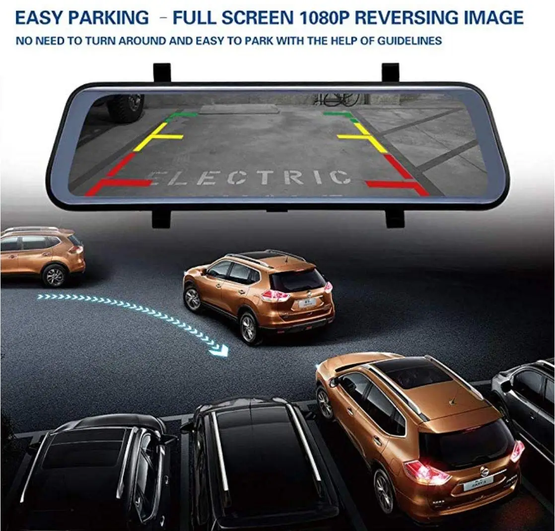 User Manual 1080p Full HD Car Dash Camera 9.66inch Streaming Media IPS Touch Screen Dual Lens Vehicle Blackbox DVR