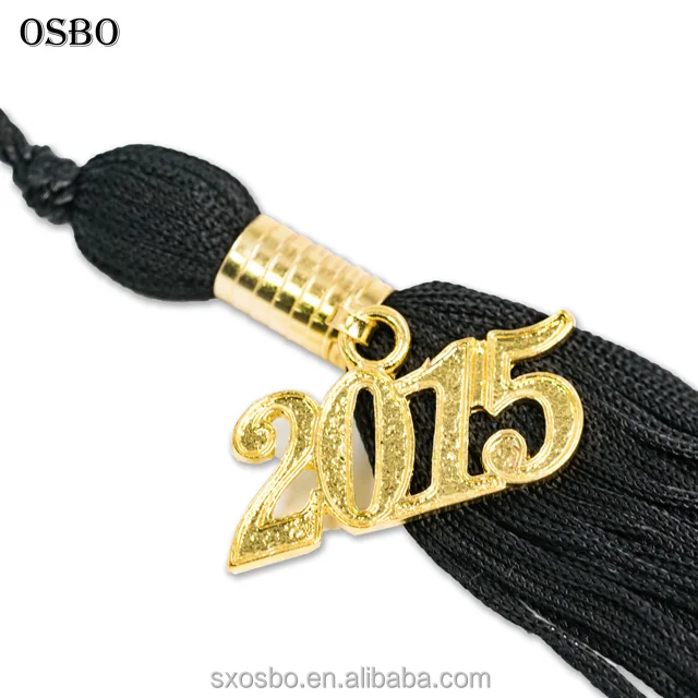 zinc alloy custom year charms 2017 single color graduation cap tassel for wholesale