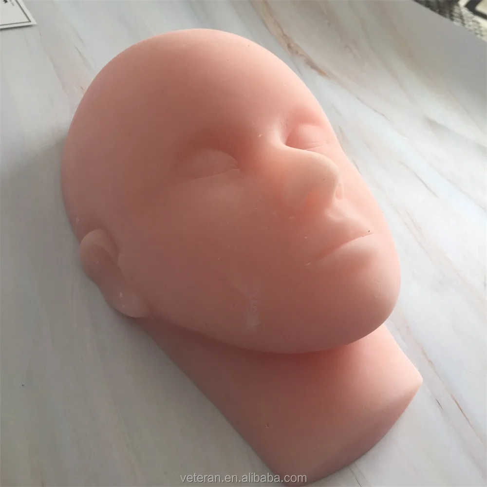 
Veteran Training Mannequin Flat Head Practice Make Up Model Cosmetology realistic silicone mannequin head 