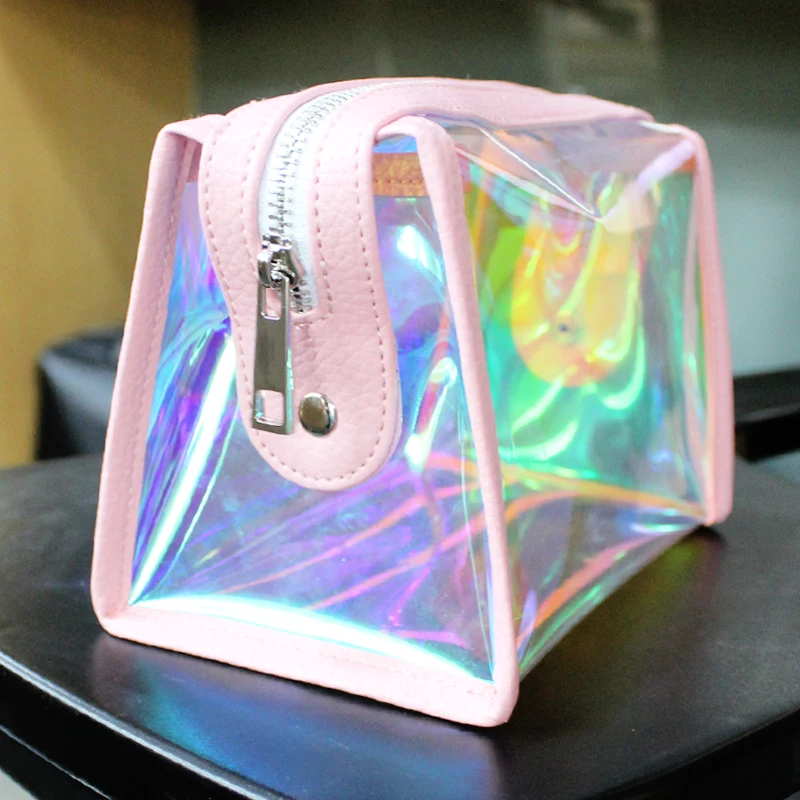 women cosmetic bag with TPU material fantasy clear PVC makeup bag