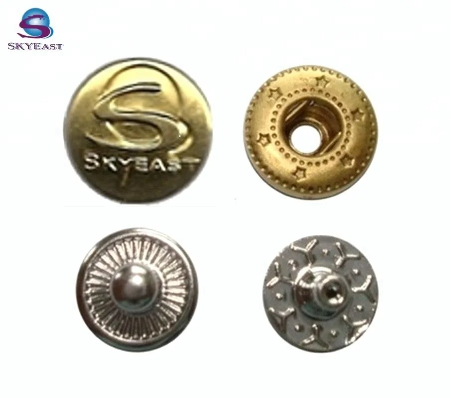 Customized Design Engraved Logo Metal Snap Press Buttons