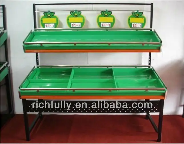 RFY-SO03 Durable and Luxurious Double Layer Fruit Vegetable Display Rack