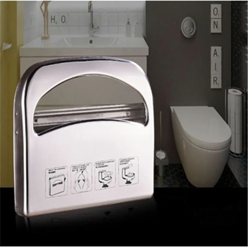 Stainless Steel Hotel Bifold Toilet Tissue holder Toilet Seat Cover Dispenser
