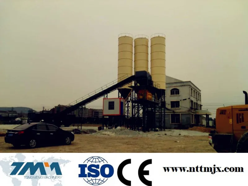 Screw Conveyor  Concrete Mix Plant HZS90 With Vibrator Load Cell Cylinder