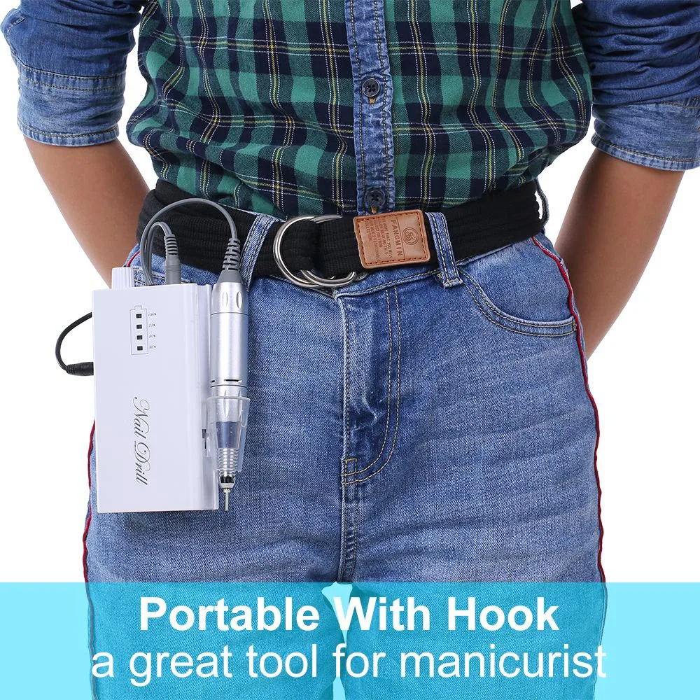 Manicure Pedicure Strong Rechargeable Cordless Portable 30000 RPM Nail Art Drill Machine