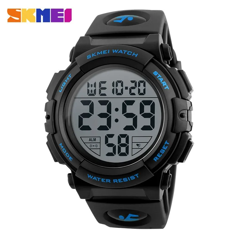 Skmei Brand Luxury 1258 Luminous Digital Clock Alarm Men Fashion Outdoor 50m Waterproof Sports Silicone Led Watch