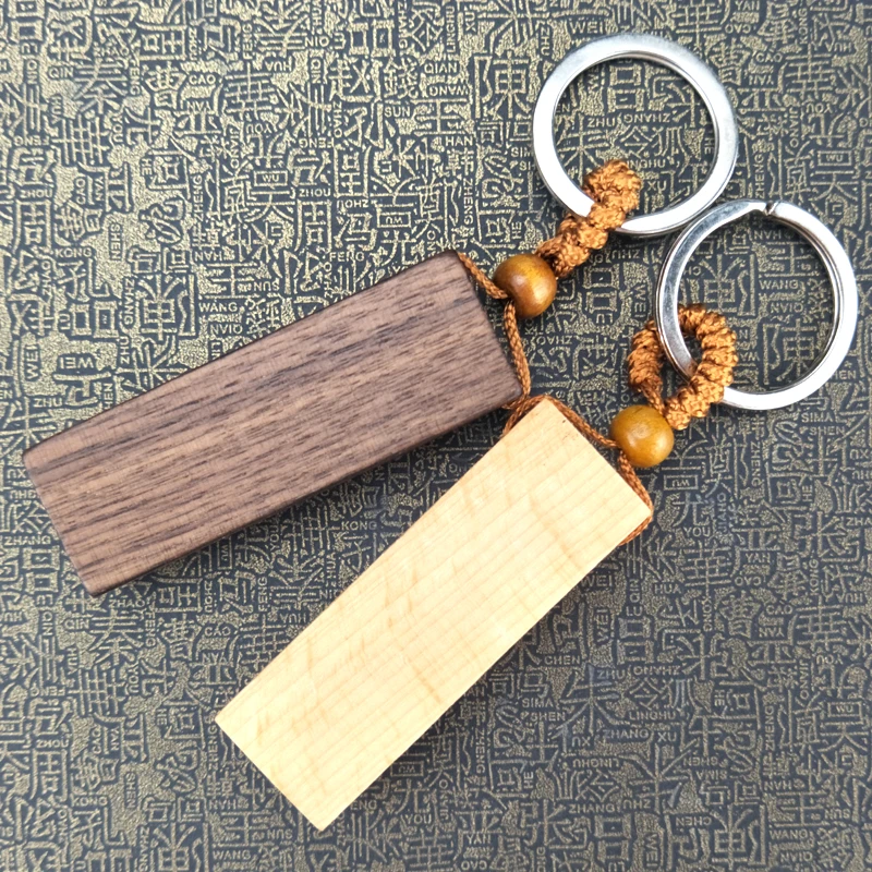 Custom Wood Brown Keychain Rectangle Promotion Gift Wood Blanks for Laser Engraving Keychain