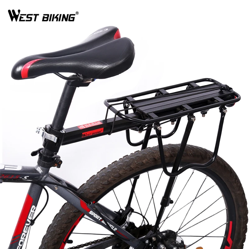 
WEST BIKING Bicycle Rack Full Quick Release MTB Beach Road Bike Luggage Rack Reflective Logo Mountain Bike Rear Rack 