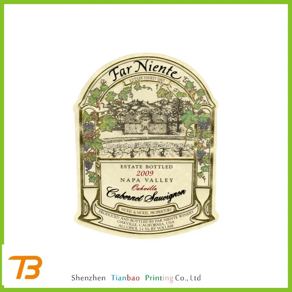 Luxury New Design decorative wine labels , wine label printing