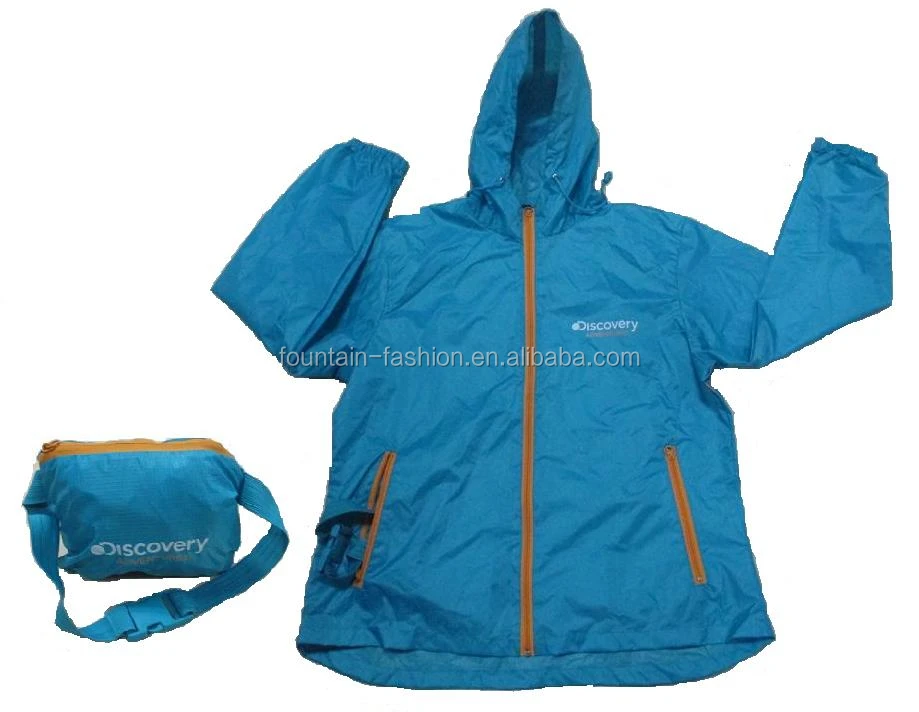 promotion packable windbreaker lightweight raincoat  foldable  jacket