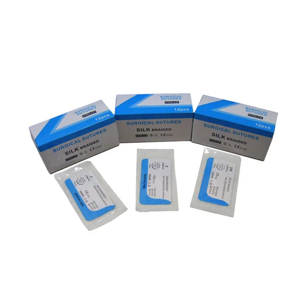 
Nature silk braided surgical suture CE&ISO/fabrica de sutura SEDA TRENZADA 